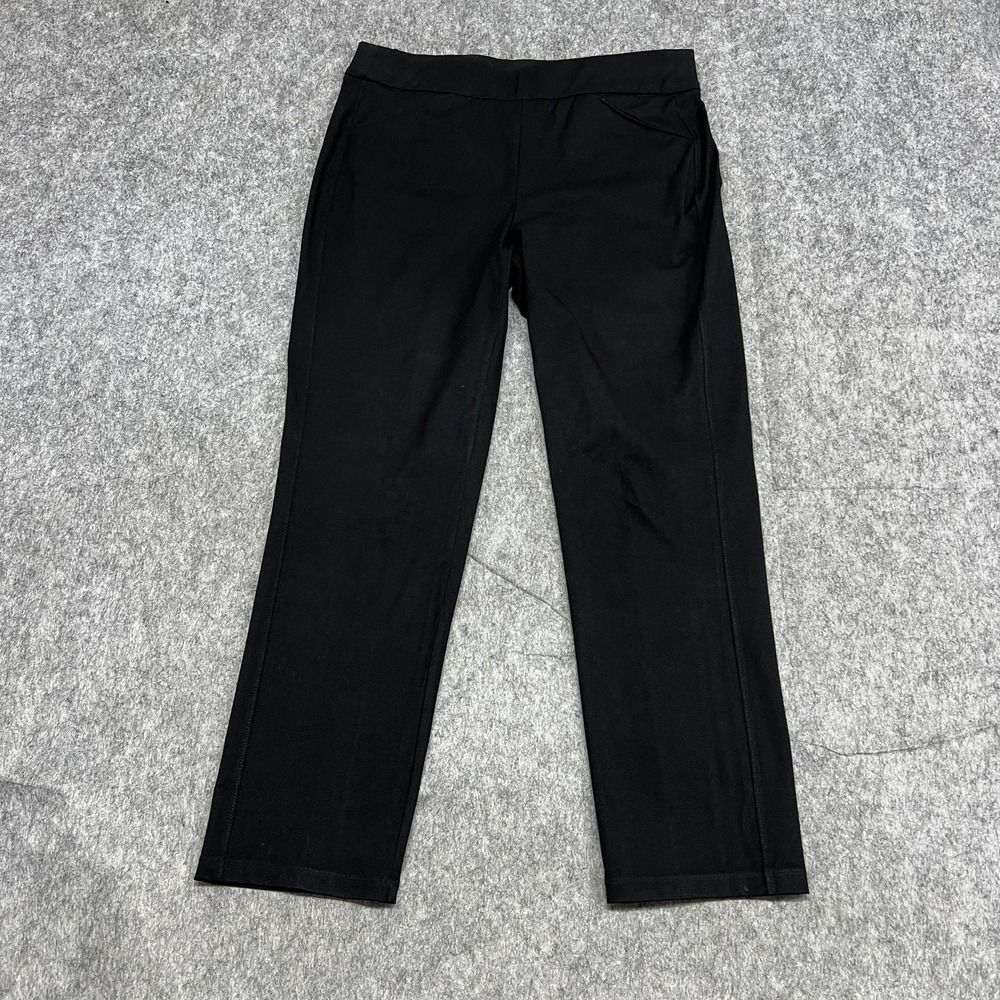 Chicos Pants Womens 1 Black Travelers Collection Ankle‎ Pull On Stretch Leg Work